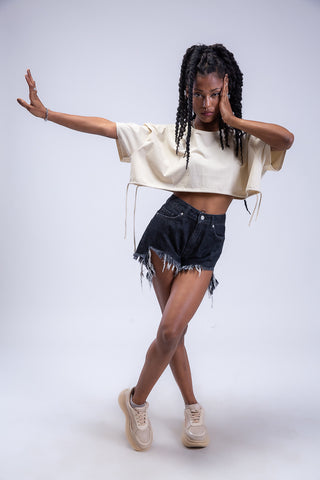 Blasé Distressed Hem Shorts