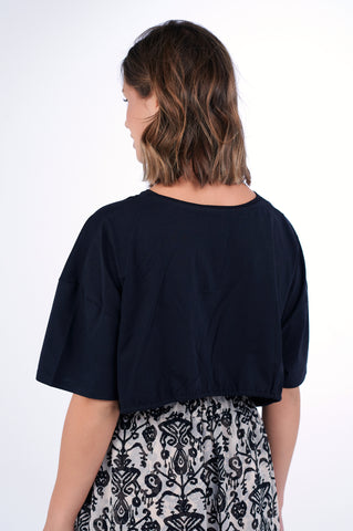 Draw the line Drawstring Cropped Tee