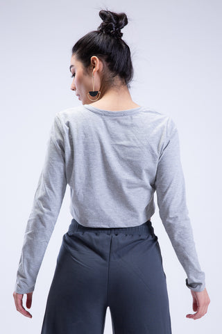 Plain Jane Long Sleeve Cropped Tee