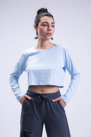 Plain Jane Long Sleeve Cropped Tee