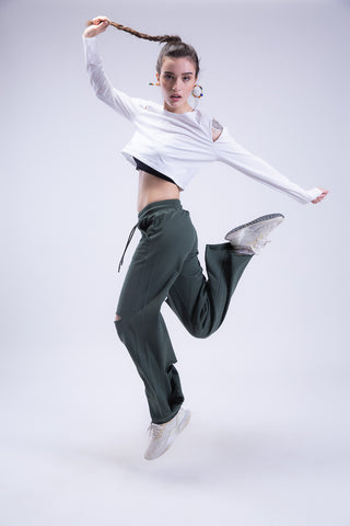 Untamed Distressed Straight-Leg Sweatpants