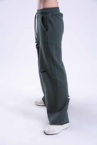 Untamed Distressed Straight-Leg Sweatpants
