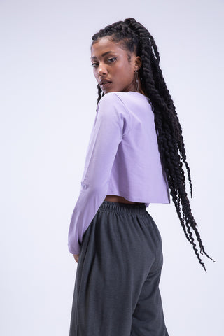 Plain Jane Long Sleeve Cropped Tee