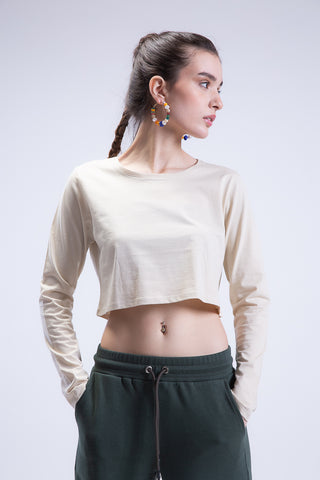 Plain Jane Long Sleeve Cropped Tee