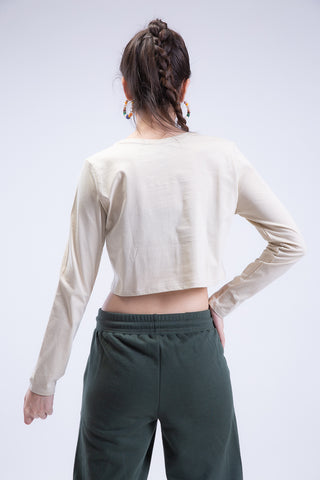 Plain Jane Long Sleeve Cropped Tee