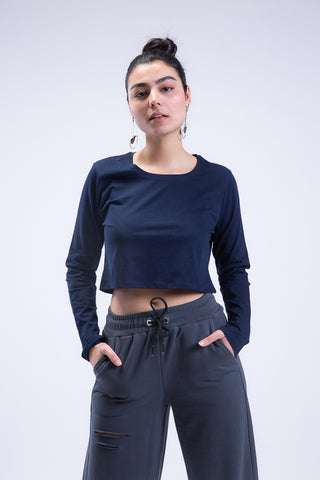 Plain Jane Long Sleeve Cropped Tee