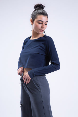 Plain Jane Long Sleeve Cropped Tee