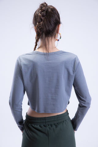 Plain Jane Long Sleeve Cropped Tee