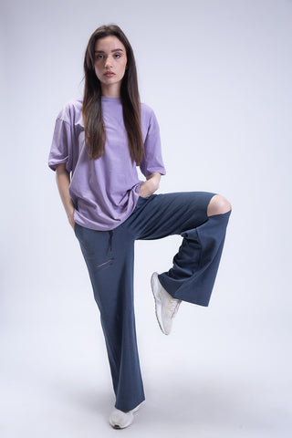 Untamed Distressed Straight-Leg Sweatpants