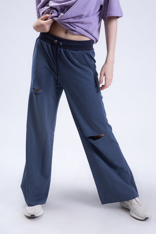 Untamed Distressed Straight-Leg Sweatpants