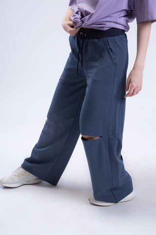 Untamed Distressed Straight-Leg Sweatpants