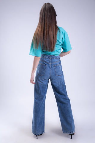 Distressed Relaxed Boyfriend Jean