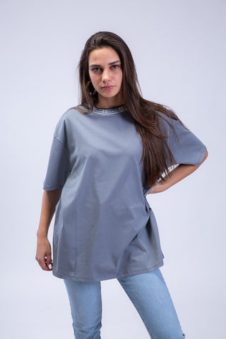 Oversized Desert Rose Jacquard Crewneck