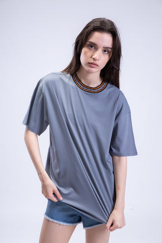 Oversized Arabesque Jacquard Crewneck