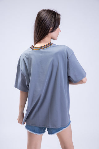 Oversized Arabesque Jacquard Crewneck