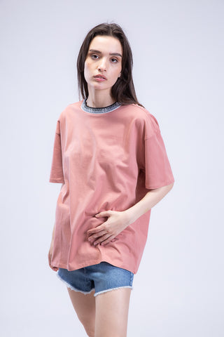 Oversized Desert Rose Jacquard Crewneck