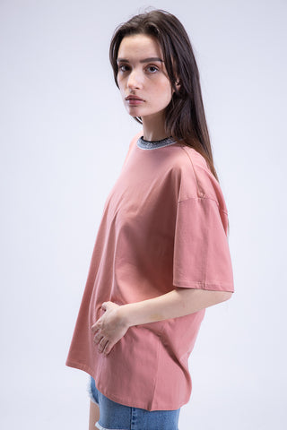 Oversized Desert Rose Jacquard Crewneck