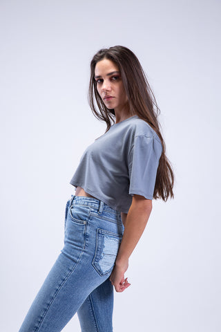 Oversized Short N Sweet Cropped Tee