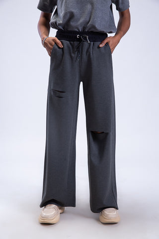 Untamed Distressed Straight-Leg Sweatpants