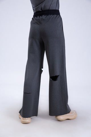 Untamed Distressed Straight-Leg Sweatpants